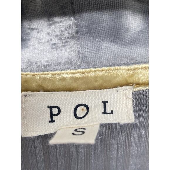 POL women’s Wrap Style Grey Velvet Striped Dressing Gown Robe Sz S Loungewear - Picture 3 of 5